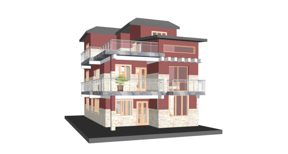 Model of a 3 story house.